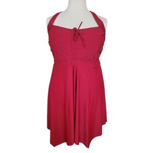 Daci Swim Dress 22W Red NEW One Piece Swimsuit Empire Waist Adjustable Strap